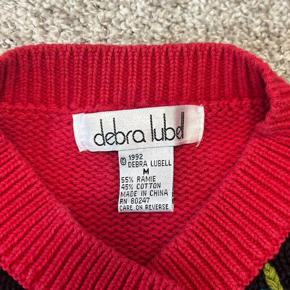 Vintage‎ Debra Lubell 1992 Button Front Cardigan Sweater Women Size Medium